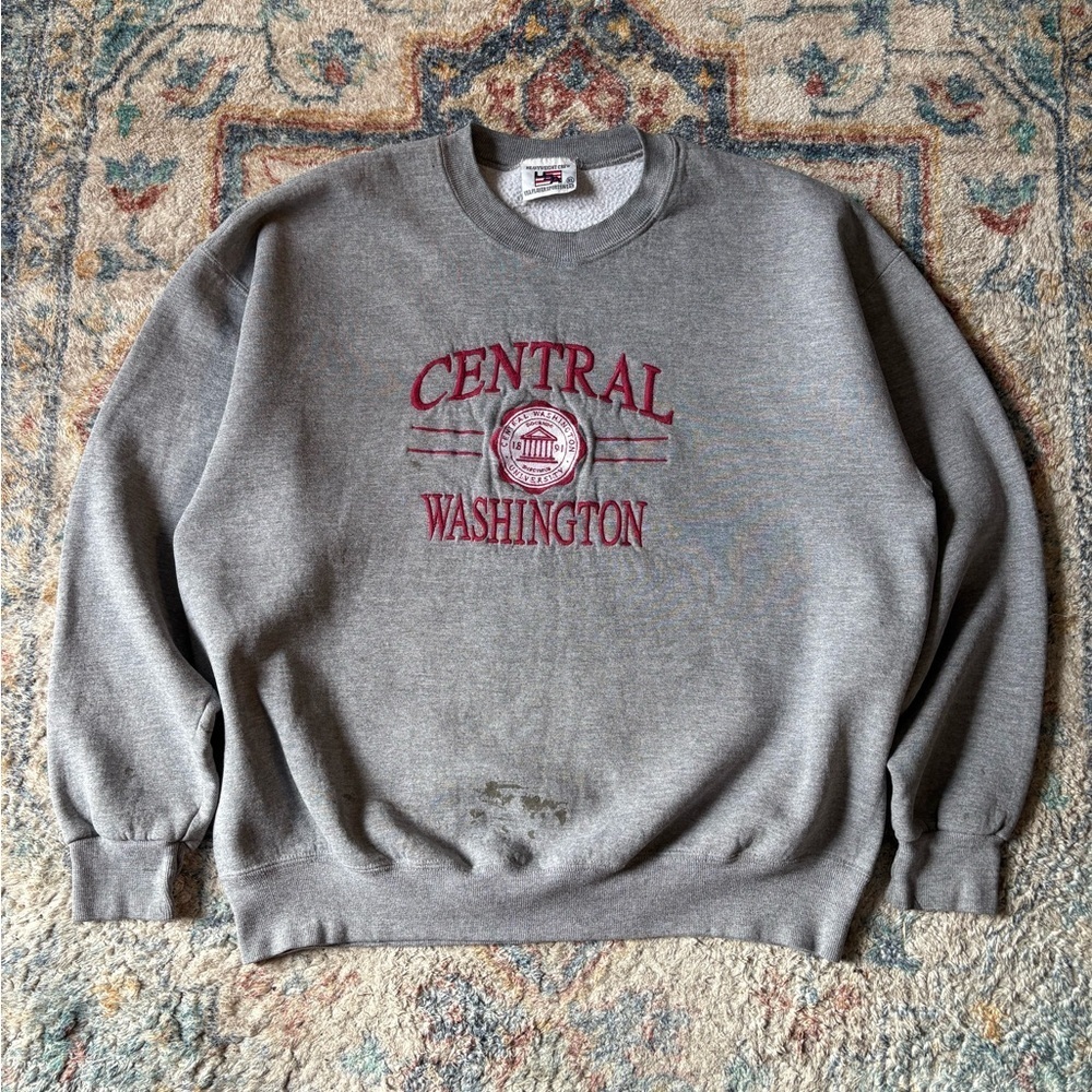Vintage Central Washington Spellout Collegiate Crewneck Size XL